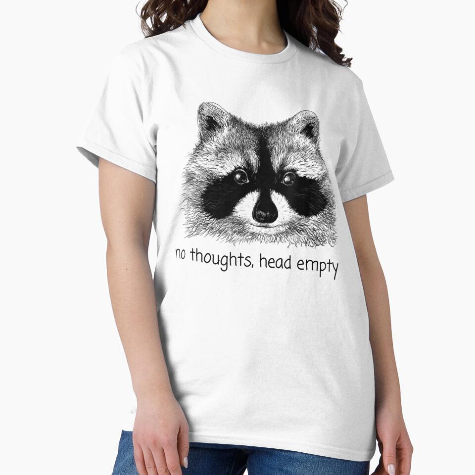 Vintage No Thoughts Head Empty Funny Raccoon Lover Meme by peachlovey
