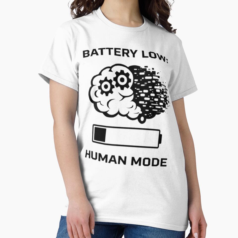 Battery Low – Human Mode | Funny Social Battery Design by MS-DesignArt