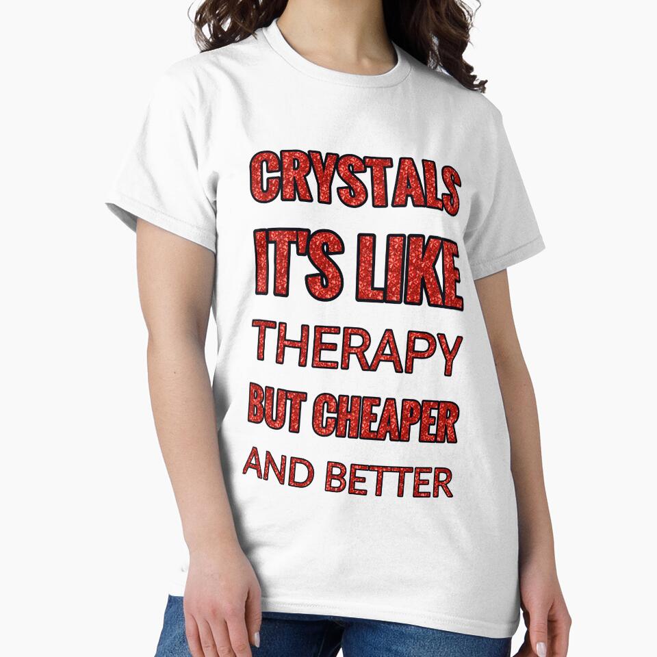 Crystals It'S Like Therapy But Cheaper And Better Red Rhinestone by TheIconSmith