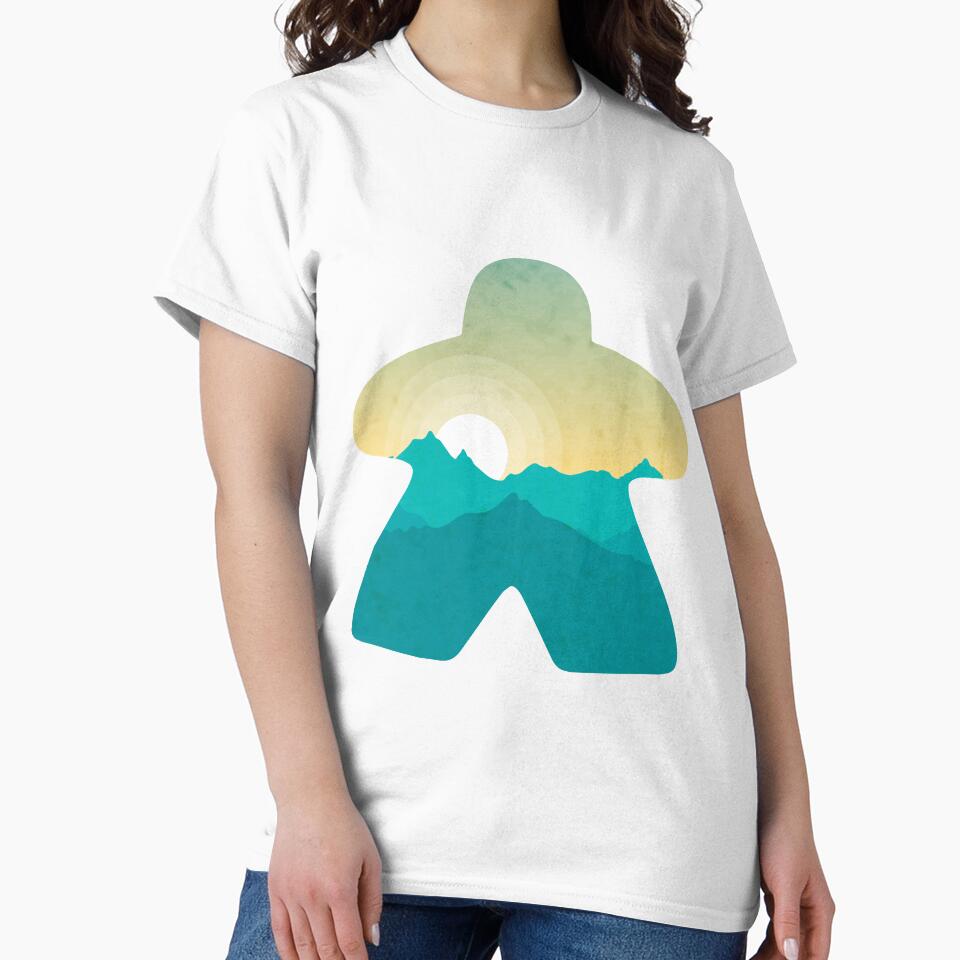 Sunrise over the Mountain Tops Adventure Meeple Board Game Scene by BeamGeeks