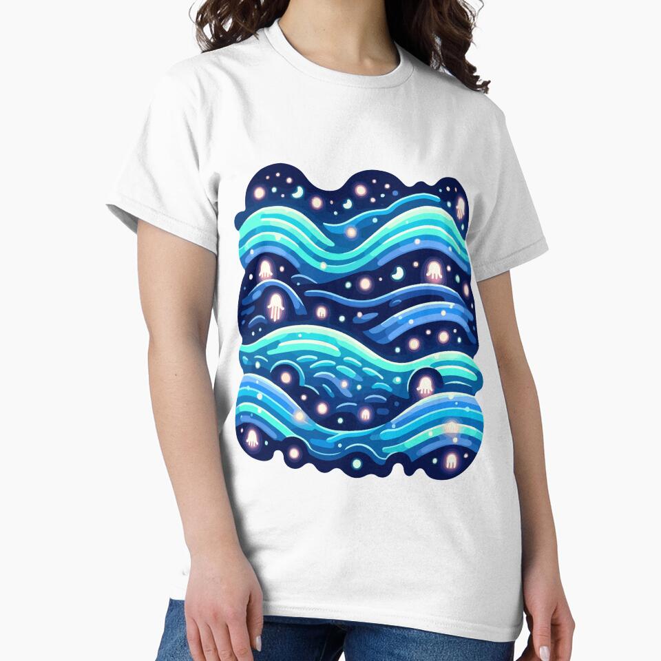 Enchanted Ocean Waves and Luminous Jellyfish by OniumEth