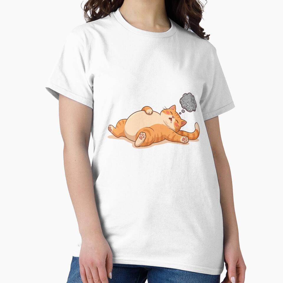 One Braincell TV Static Lazy Orange Cat by Petzzz