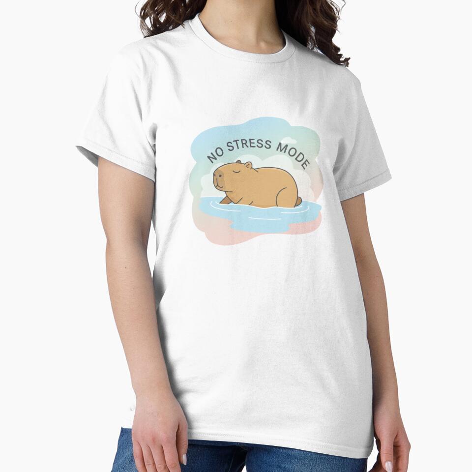 Capybara No Stress Mode Shirt - Chill Vibes Relaxing Animal Lover Gift by KeyLogin