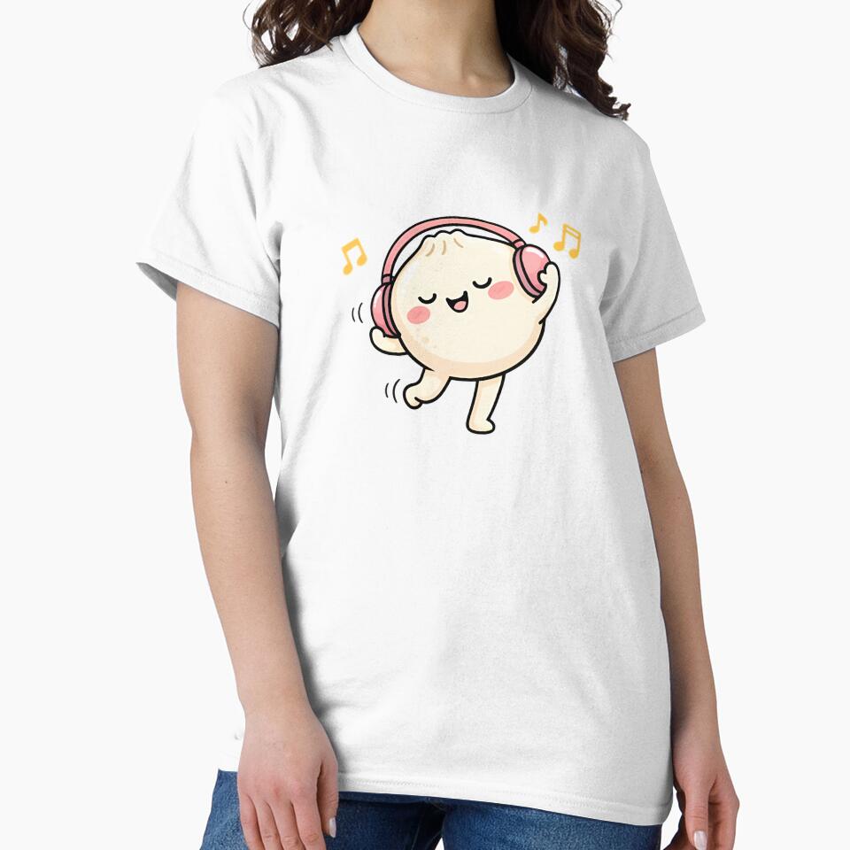 Dancing Kawaii Bao Bun with Headphones by Hooi-Boon-Sin
