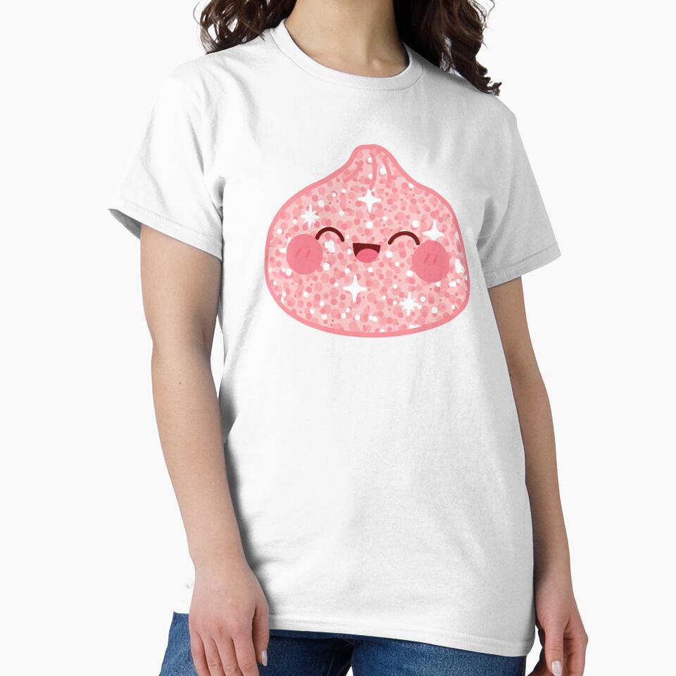 Reddish Glitter squishy Dumpling – Cute Kawaii Food Character Design by EmeraldeaArt