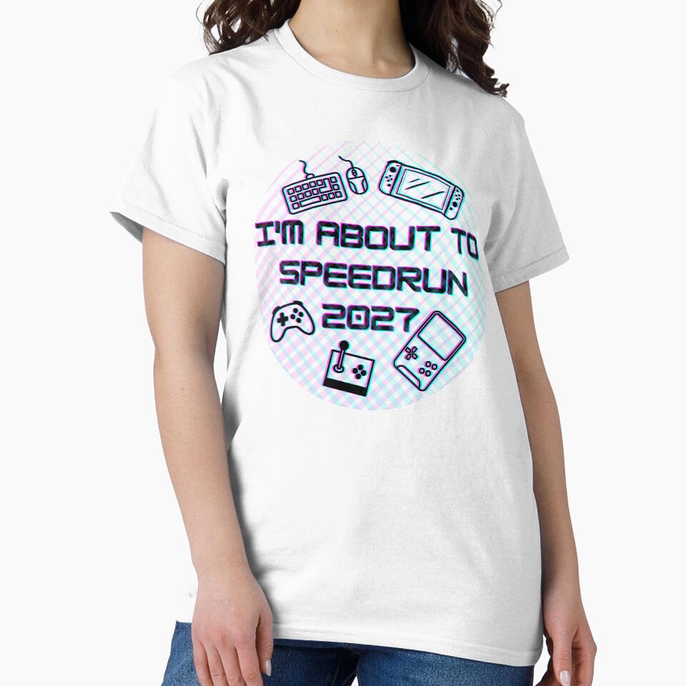 I’m About to Speedrun 2027 – Retro Gaming Icons Circle Design by PHRASEandSTYLE