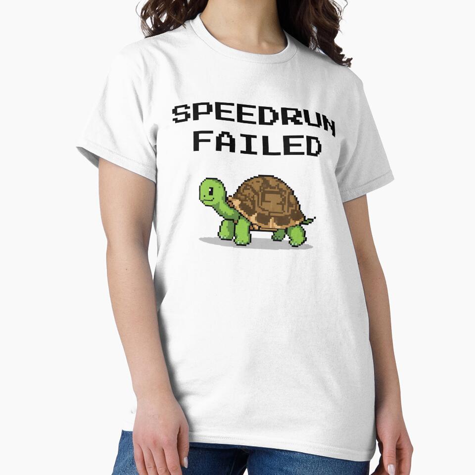 Speedrun Failed – Cute Turtle Gamer Joke Design by PHRASEandSTYLE