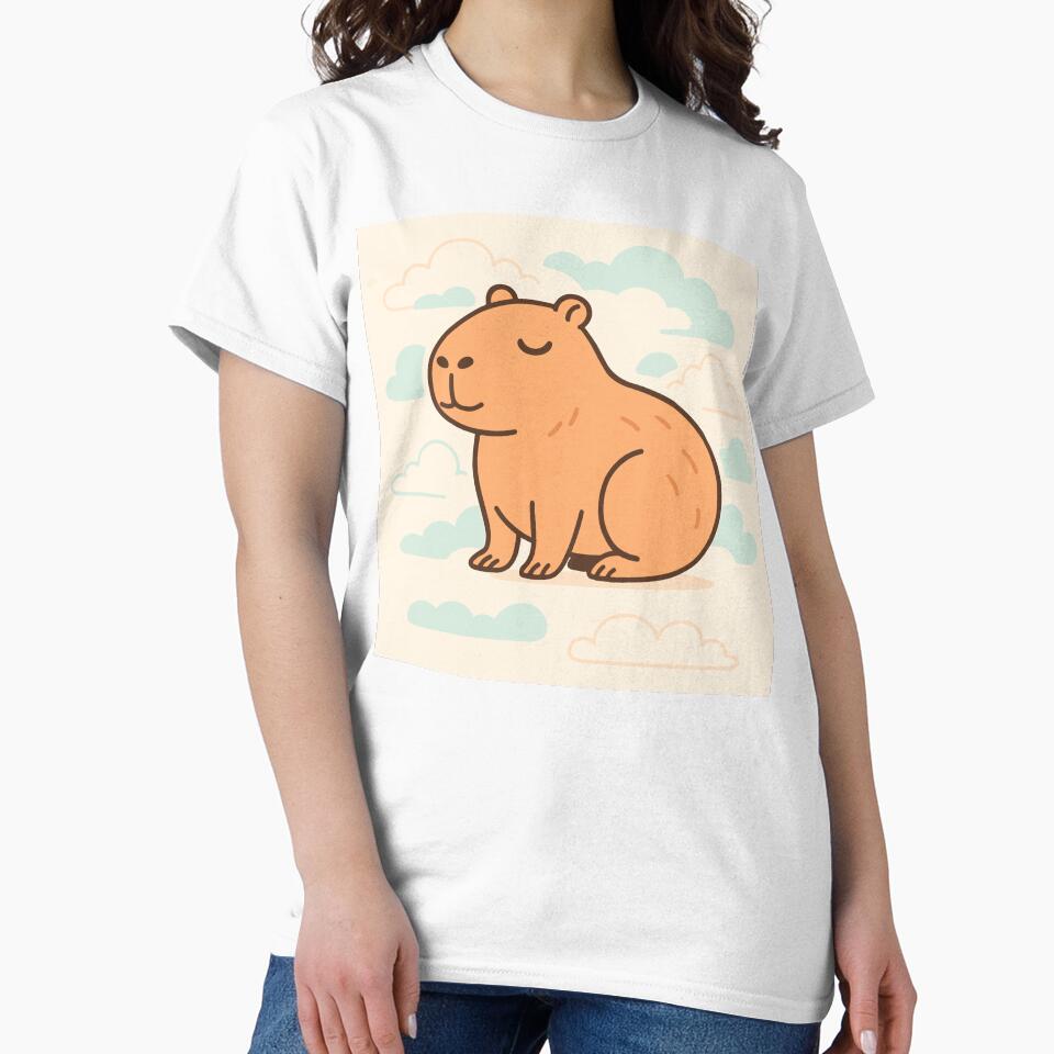 Cartoon capybara among clouds by EchoOfSilence