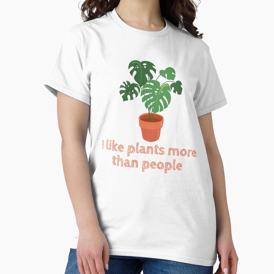 I Like Plants More Than People | Plant Mom | Orange | Monstera | House Plants | Plants | Plant Lady | Plant Lover | Gardener | Gardening | Plant on a Stool by ShoniwDesigns