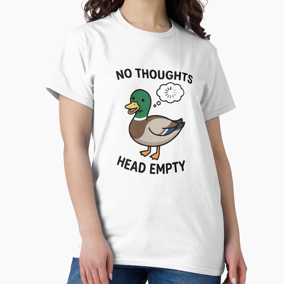 No Thoughts Head Empty Duck - Dissociating Staring Mallard by Petzzz