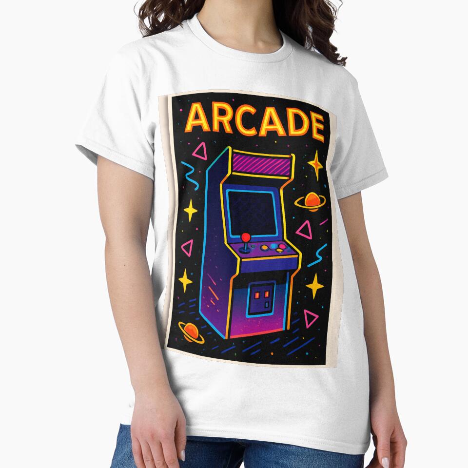 Cosmic Arcade Vibes – Neon Retro Gaming Machine Poster Design by ViNiPu