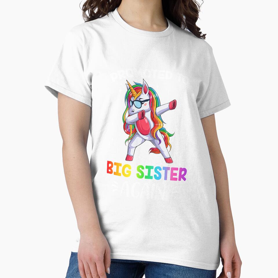 Promoted To Big Sister Again Dabbing Unicorn Cute Unicorn Youth by cadieuxart