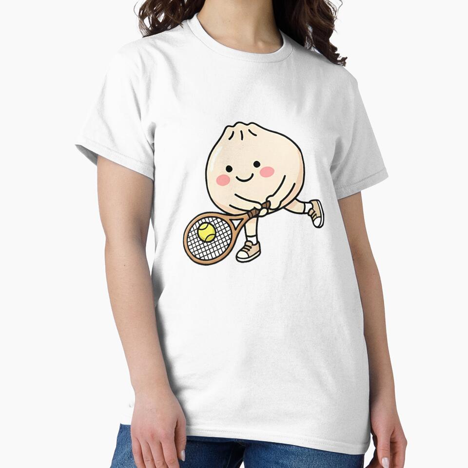 Kawaii Tennis Bao Dumpling Sport Art by Hooi-Boon-Sin