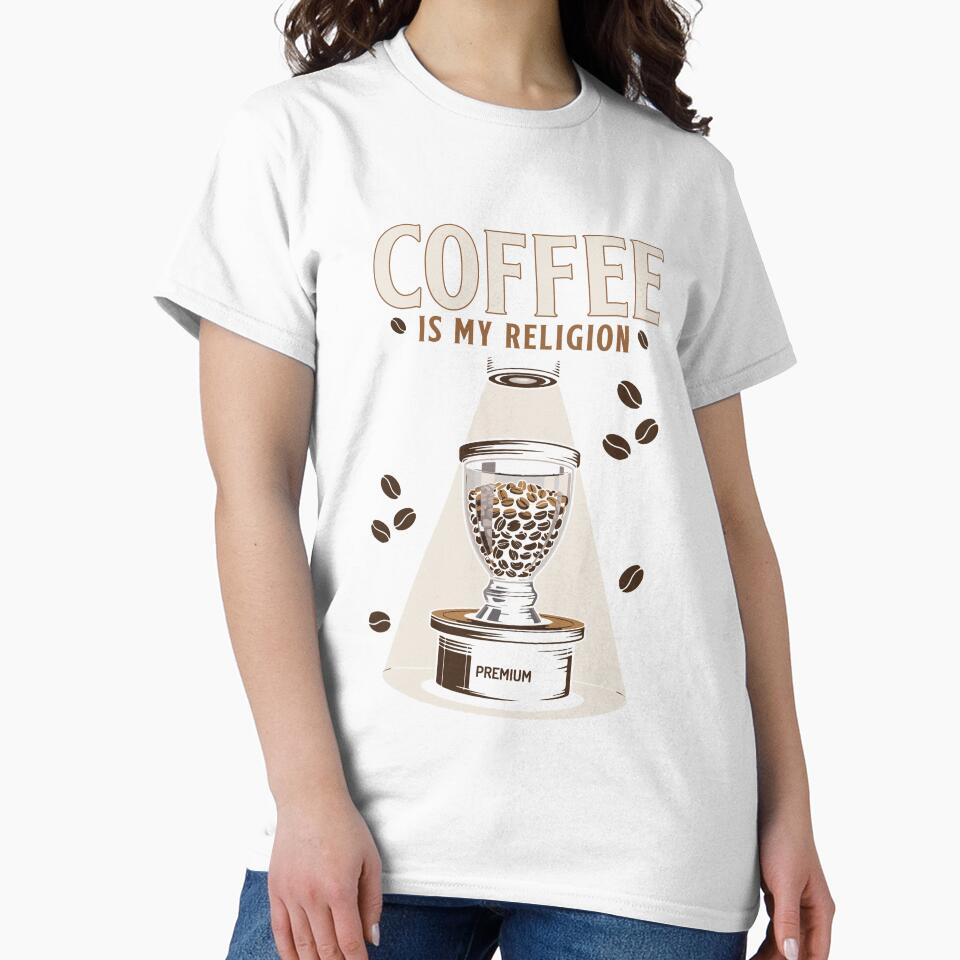 Coffee Is My Religion – Funny Coffee Lover T-Shirt Design by artetotal