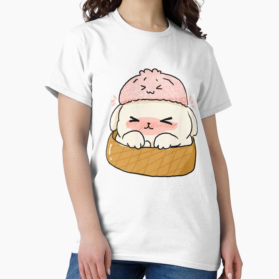 Shy Bunny Dumpling Hat Sticker | Blushing Rabbit | Cute Awkward Animal Club by chupichapa