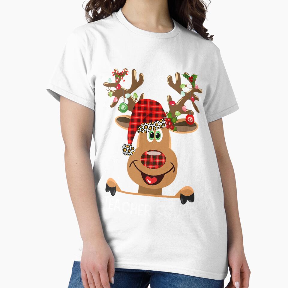 Bleached Teacher Squad Reindeer Funny Teacher Christmas Xmas T-Shirt by wernericrj97