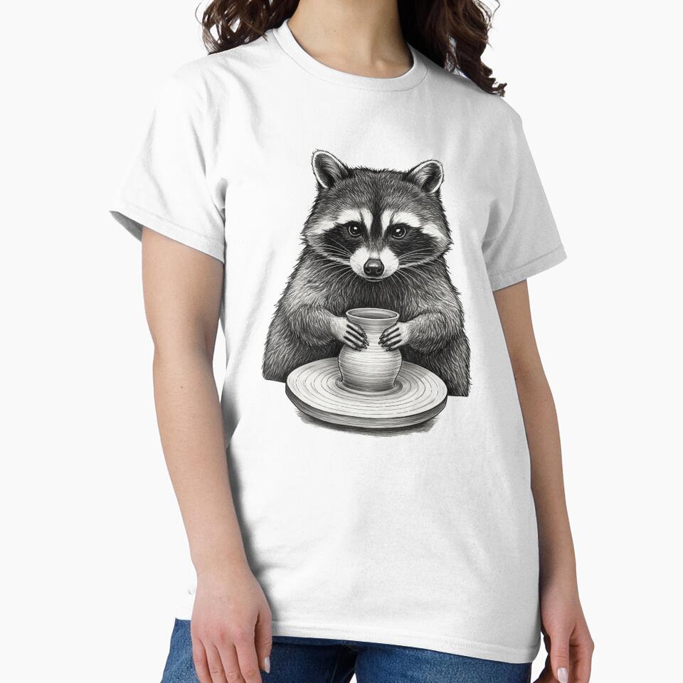 Cute Raccoon Doing Pottery by TeeARTHY