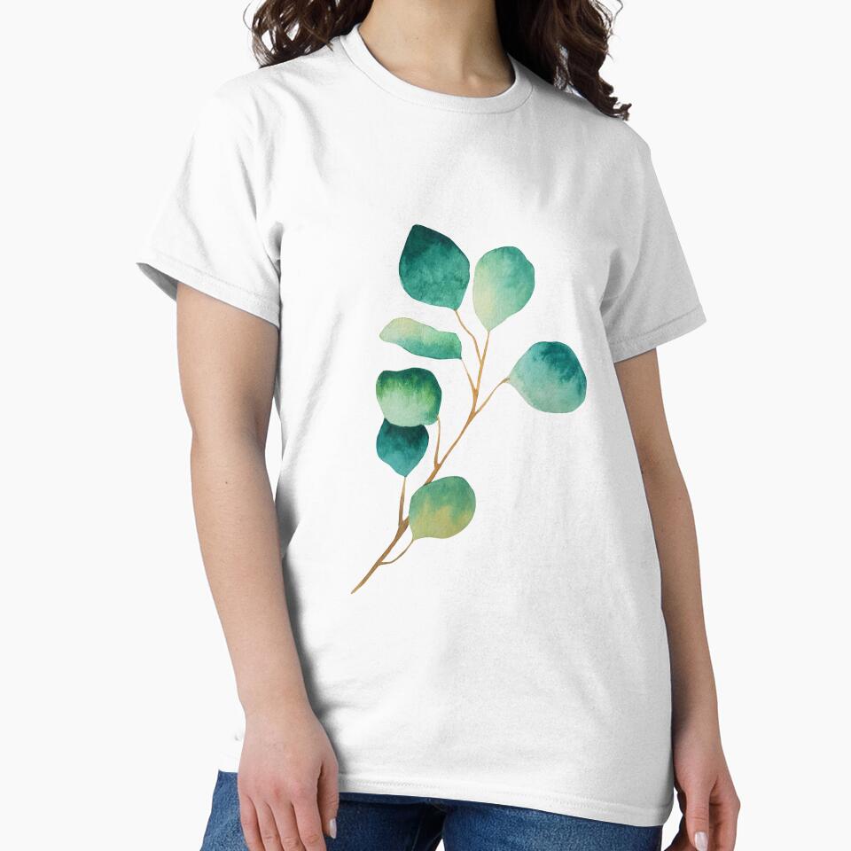 Print of eucalyptus branches watercolor green leaves by Createssy