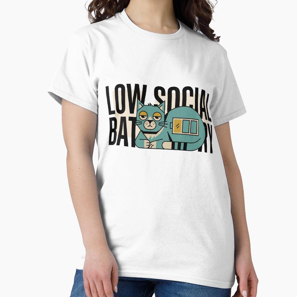 Low Social Battery Introvert Cat Illustration by Quiet Mode Studio
