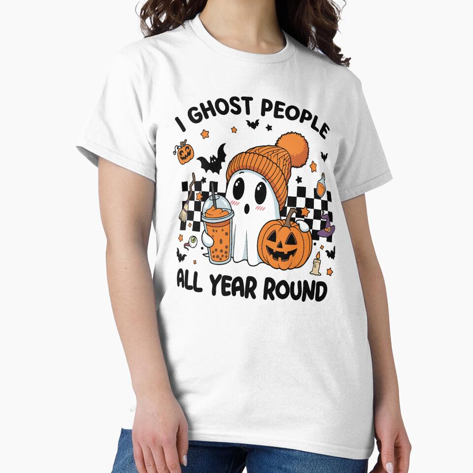 I Ghost People All Year Round Funny Halloween Ghost by Steele-Art
