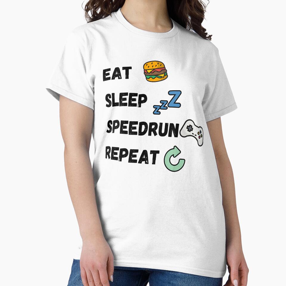 Eat Sleep Speedrun Repeat – Fun Emoji Gamer Quote by PHRASEandSTYLE