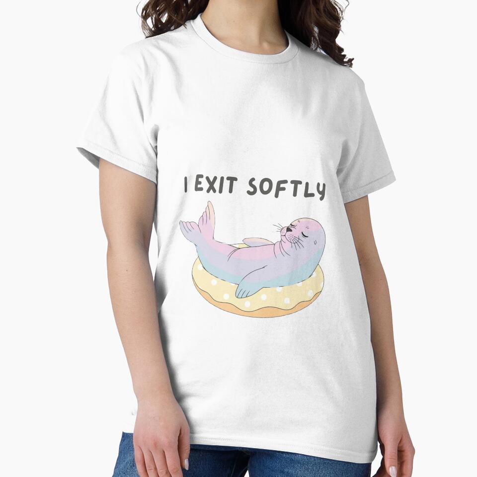 I Exist Softly Cute Meme Art Pastel Seal by Moon's Arts