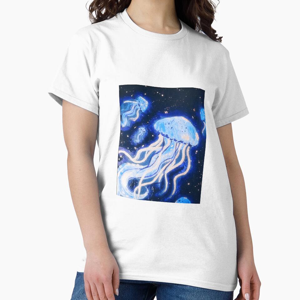 Blue Glowing Jellyfish by crystallinesoup