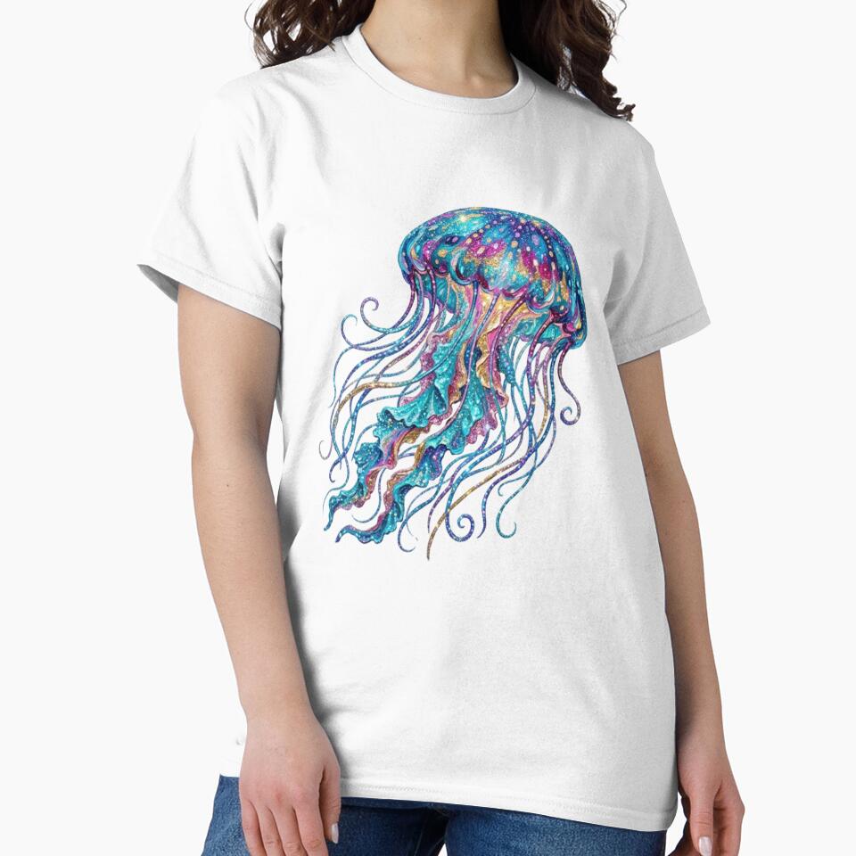 Glitter Jellyfish Oil Painting – Ocean Fantasy by SOUFIANE1991