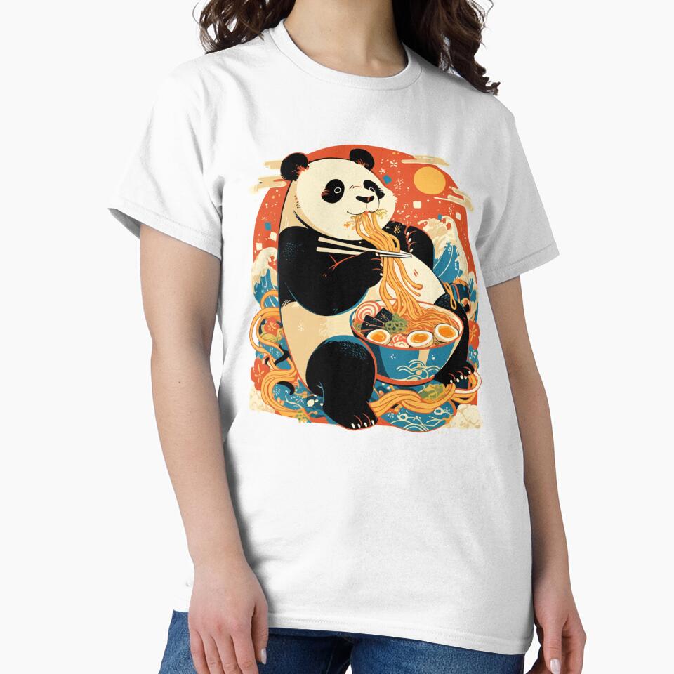 Panda eating bowl of spicy beef ramen noodles by Nightarcade