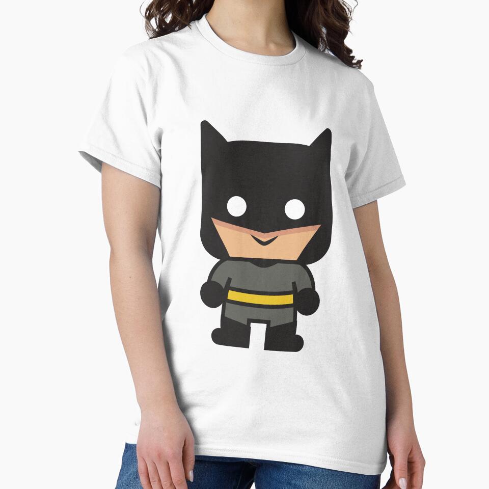Cute Dark Hero Chibi – Minimal Kawaii Cartoon Character | Night Hero Aesthetic Graphic Tee by amareshdas008