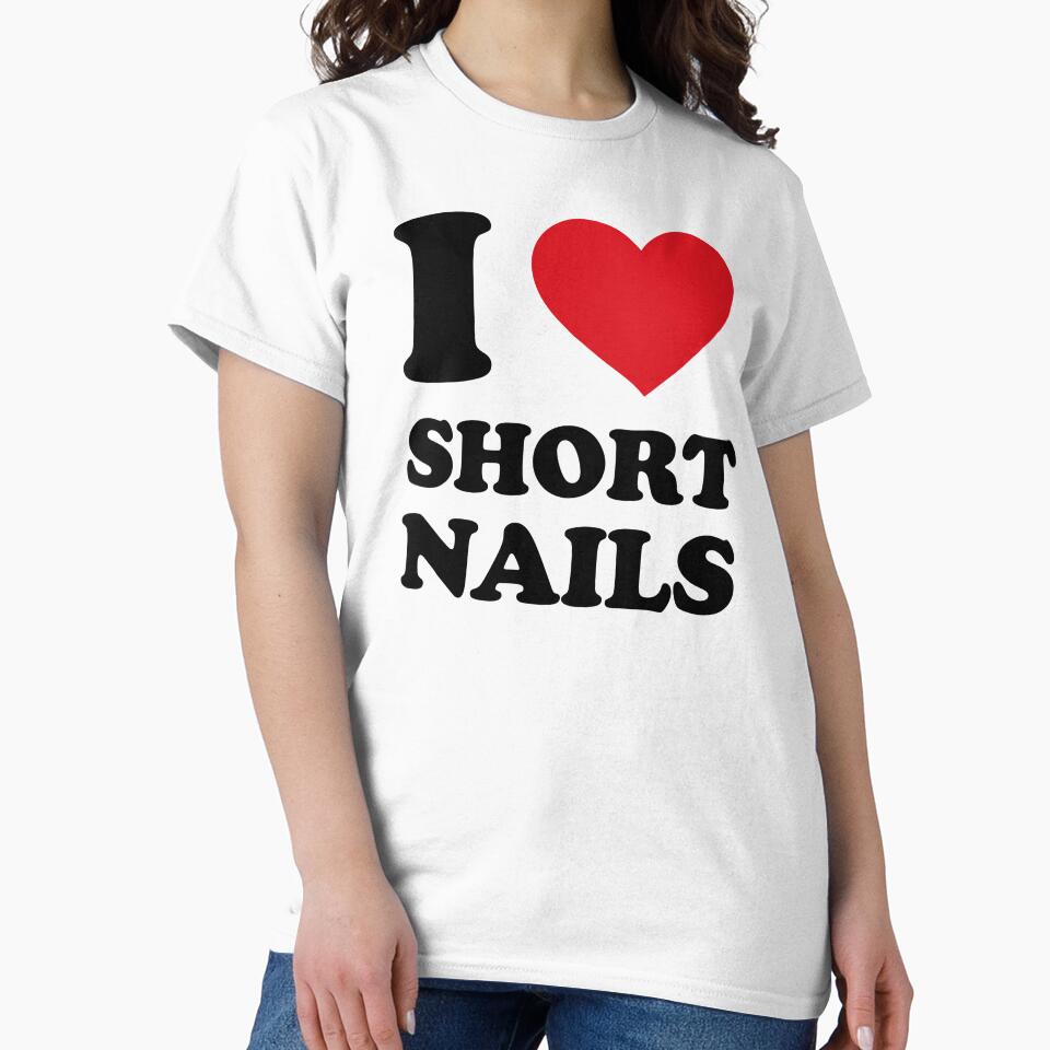 I ❤️ Short Nails – Minimal Red Heart Design by EmeraldeaArt