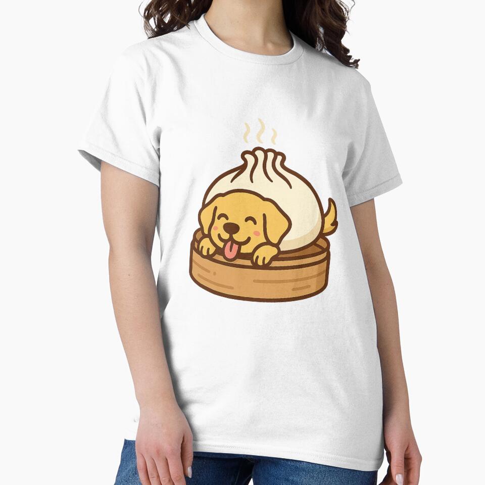 Golden Retriever Dumpling – Cute Kawaii Bao Dog Fusion Art by Tripconic