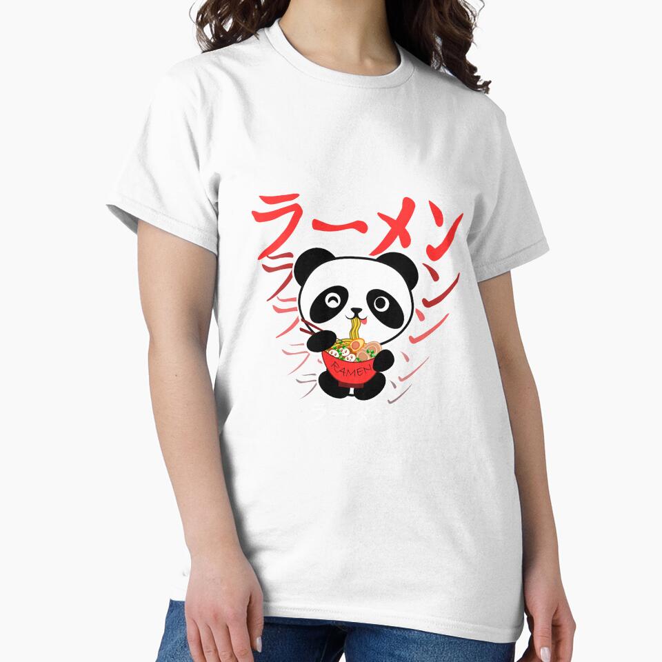 Cute Kawaii Baby Panda Eating Ramen Spicy Japanese Noodle by merchloh128
