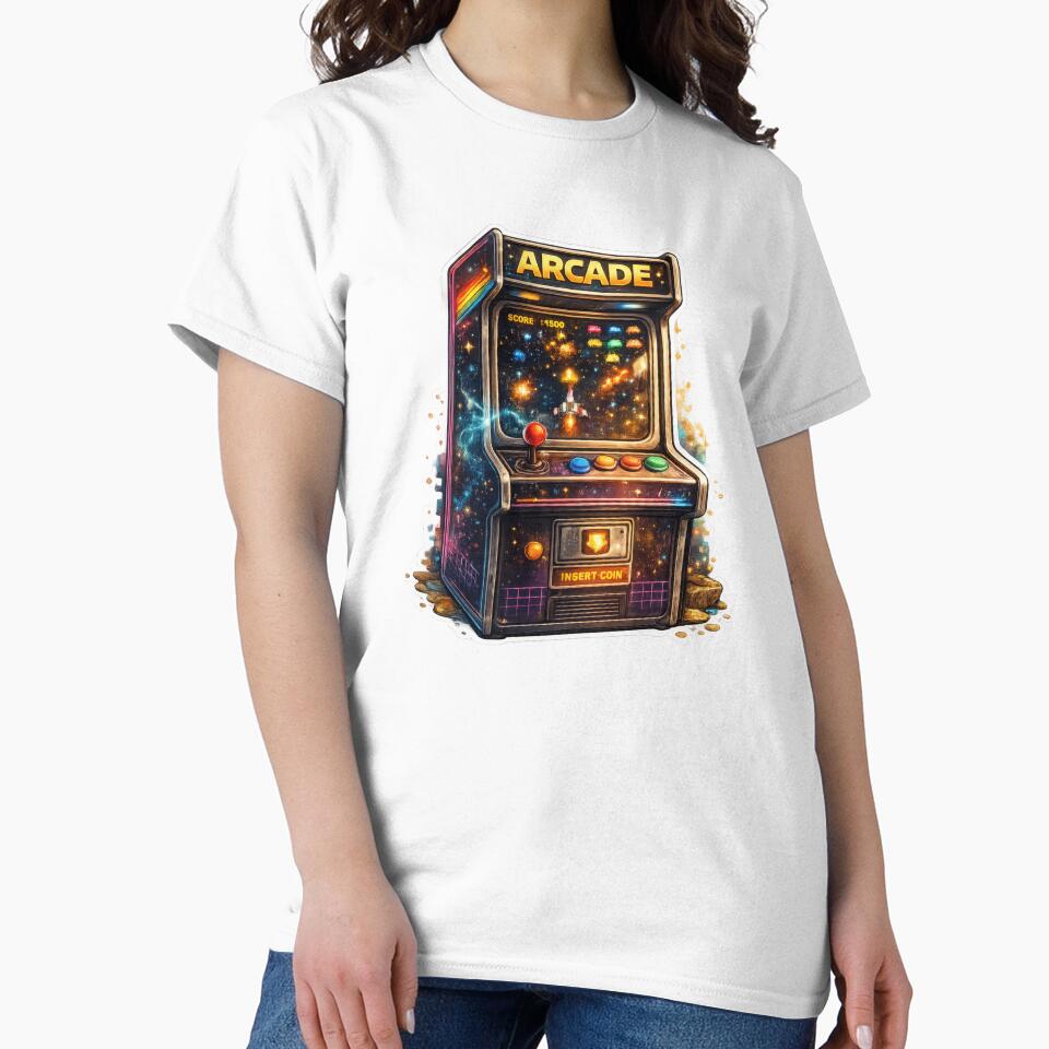 Retro Arcade Gaming Machine Cosmic Space Adventure by jgvisualarts