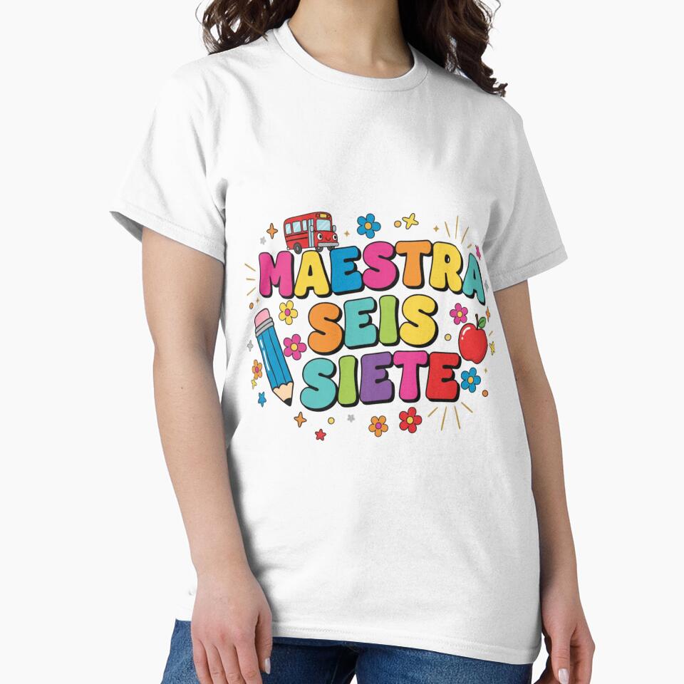 Maestra Seis Siete Colorful Teacher Art by Wear Nova