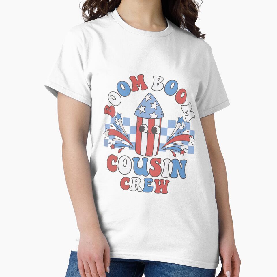 Boom Boom Cousin Crew Retro Shirt For Kids, 4Th Of July Gift For Cousins by Julie-wl