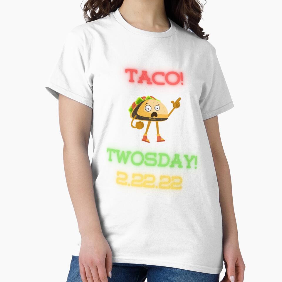 Twosday 2-22-22 Neon Taco Tuesday Taco Dude by Vivithames