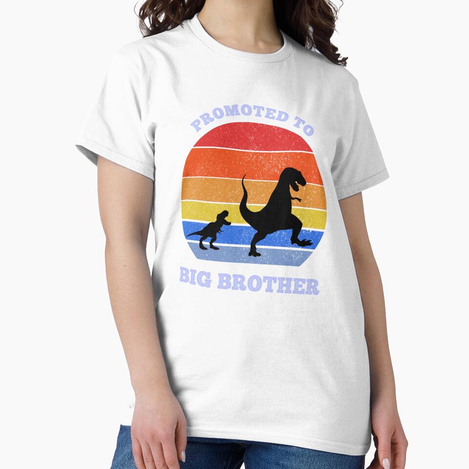 PROMOTED TO BIG BROTHER - T REX RETRO SUNSET DINOSAURS by Danicus666