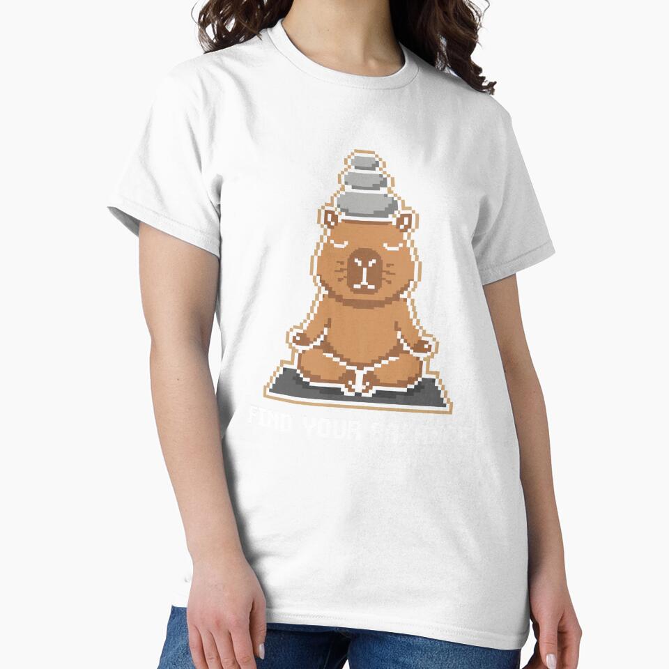 Zen Capybara Meditation - Cute Yoga Pixel Art by artistastshirt