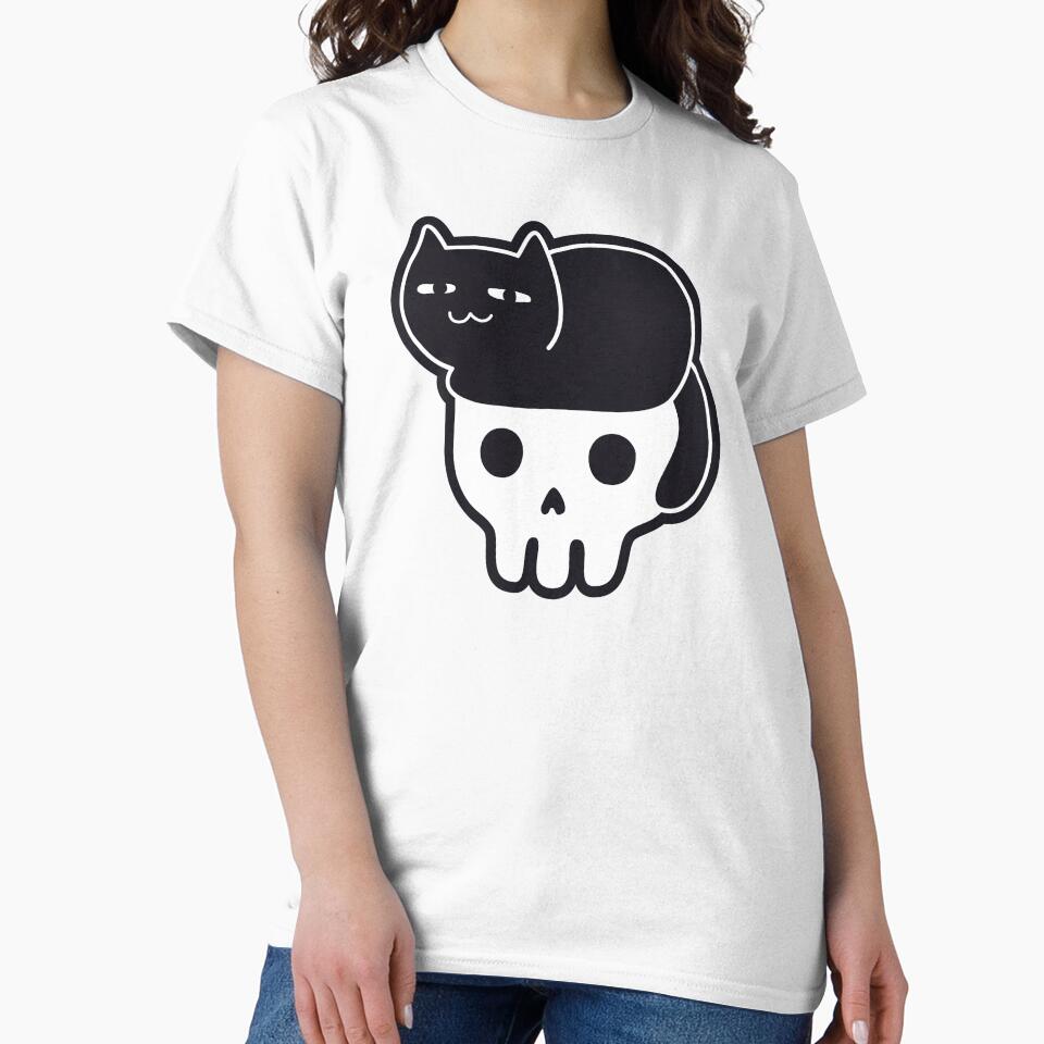 Skull with Black Cat Hair by narmidude