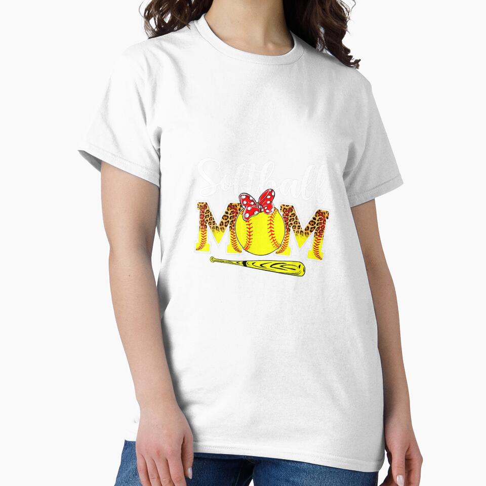Softball Mom Leopard Baseball Mom Lover Game Day Mothers Day by mainana78