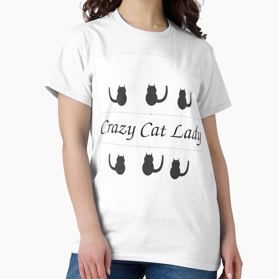 Crazy Cat Lady Gift - Cute Cat Silhouette for Cat Lovers by UrbanPrintVibes