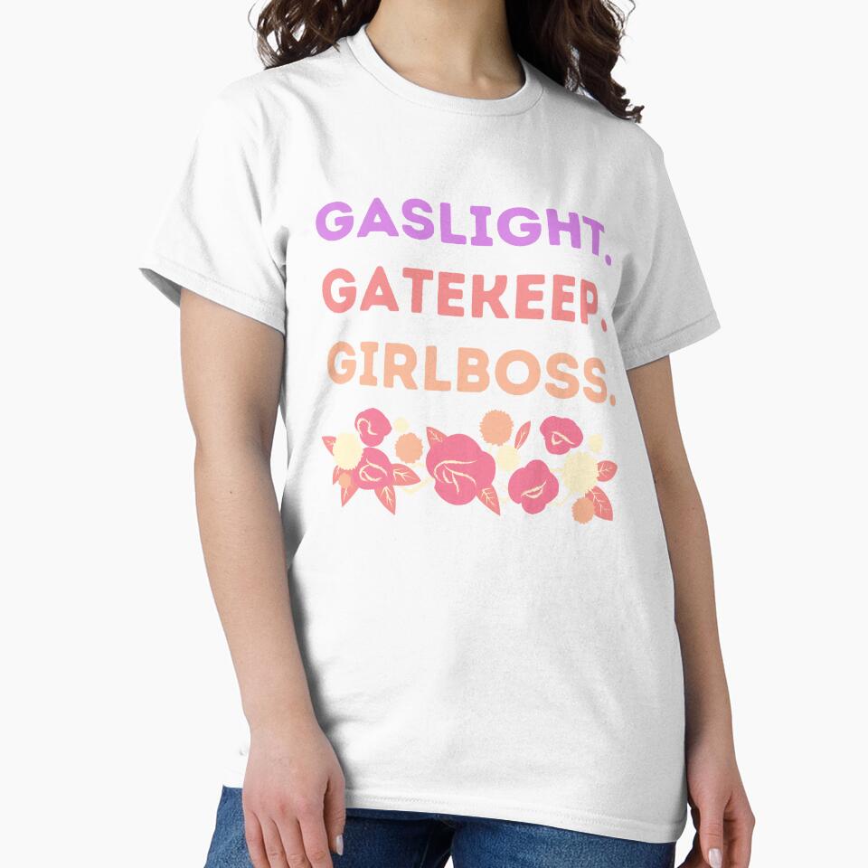 Gaslight Gatekeep Girlboss Warm Rose Floral Meme Quote by MiaDelelai