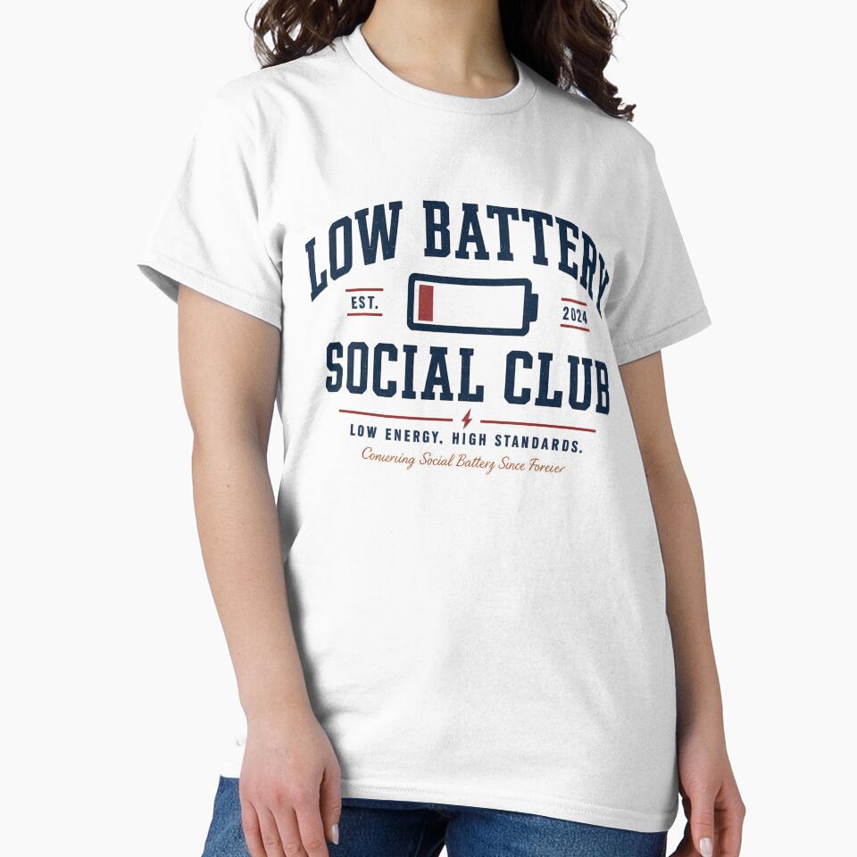 Low Battery Social Club – Funny Introvert Low Energy Design by MartBook