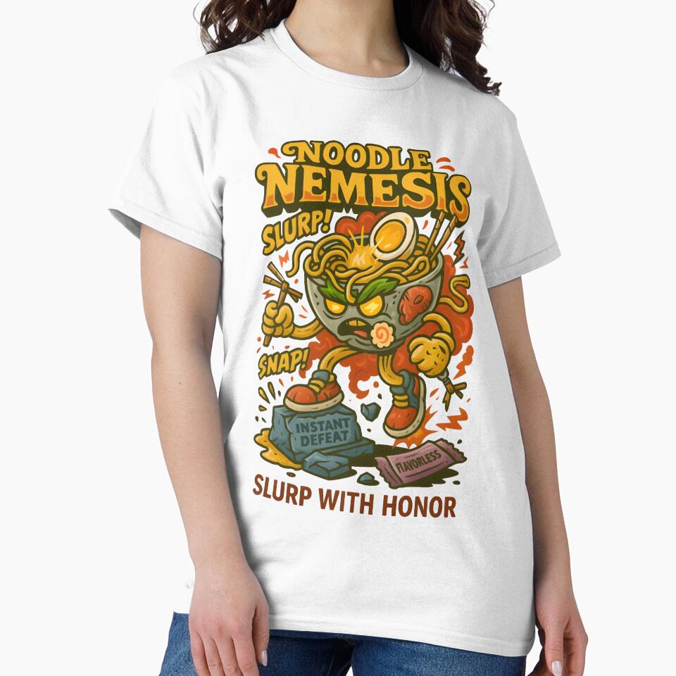 Noodle Nemesis – Streetwear Ramen Warrior Art by Snackwear Apparel