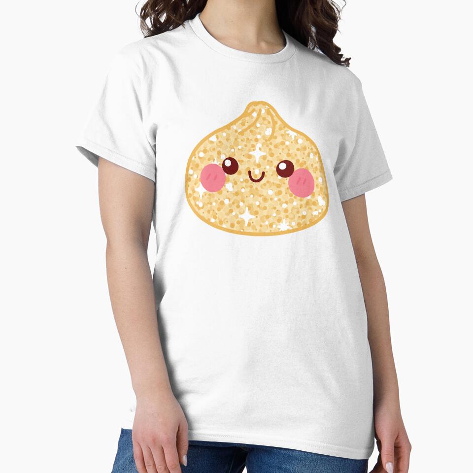 Kawaii Golden Glitter Squishy Dumpling – Cute Food Character Design by EmeraldeaArt