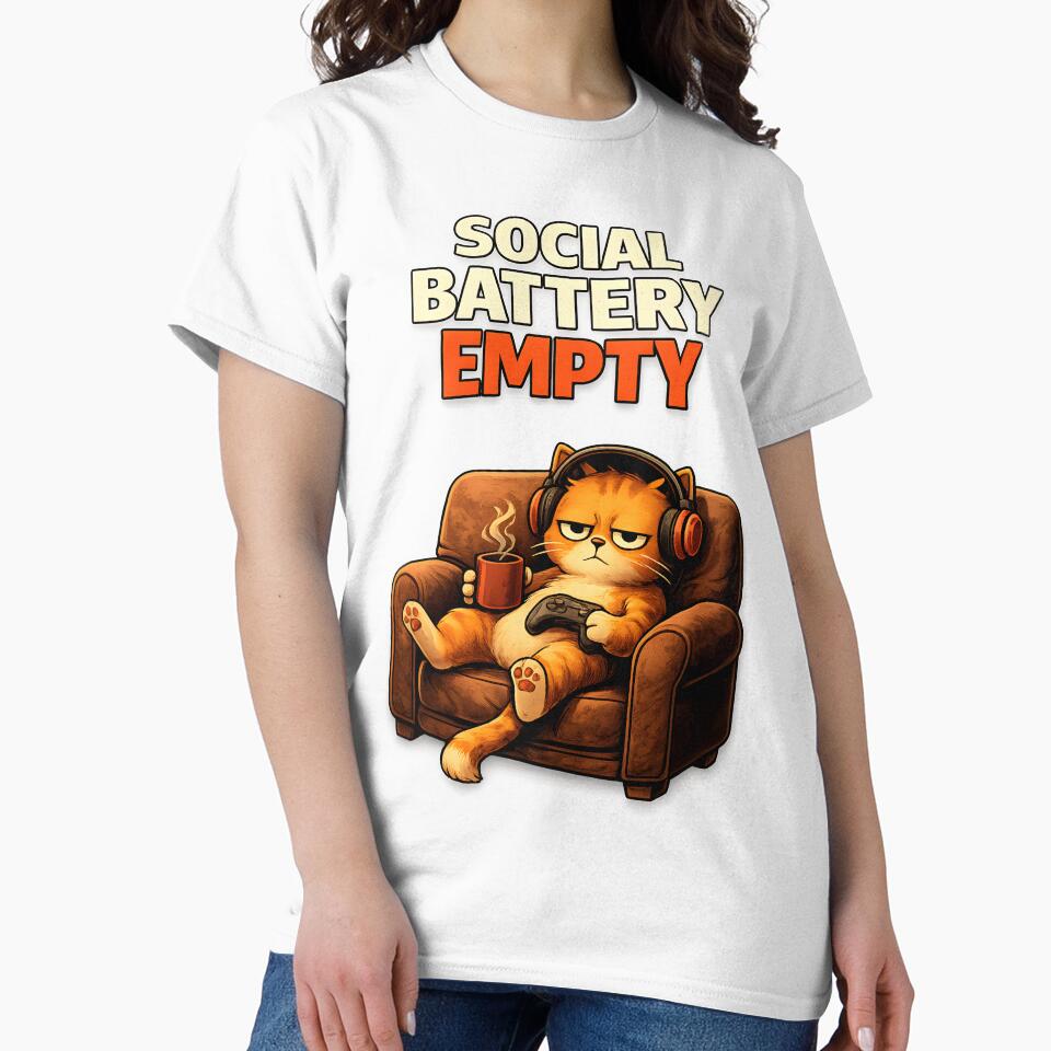 Social Battery Empty Cat by Stikaro