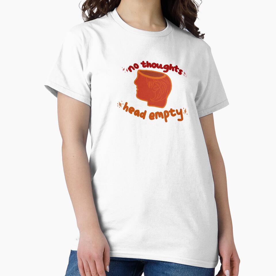 No Thoughts Head Empty - Red Orange by beccaamac