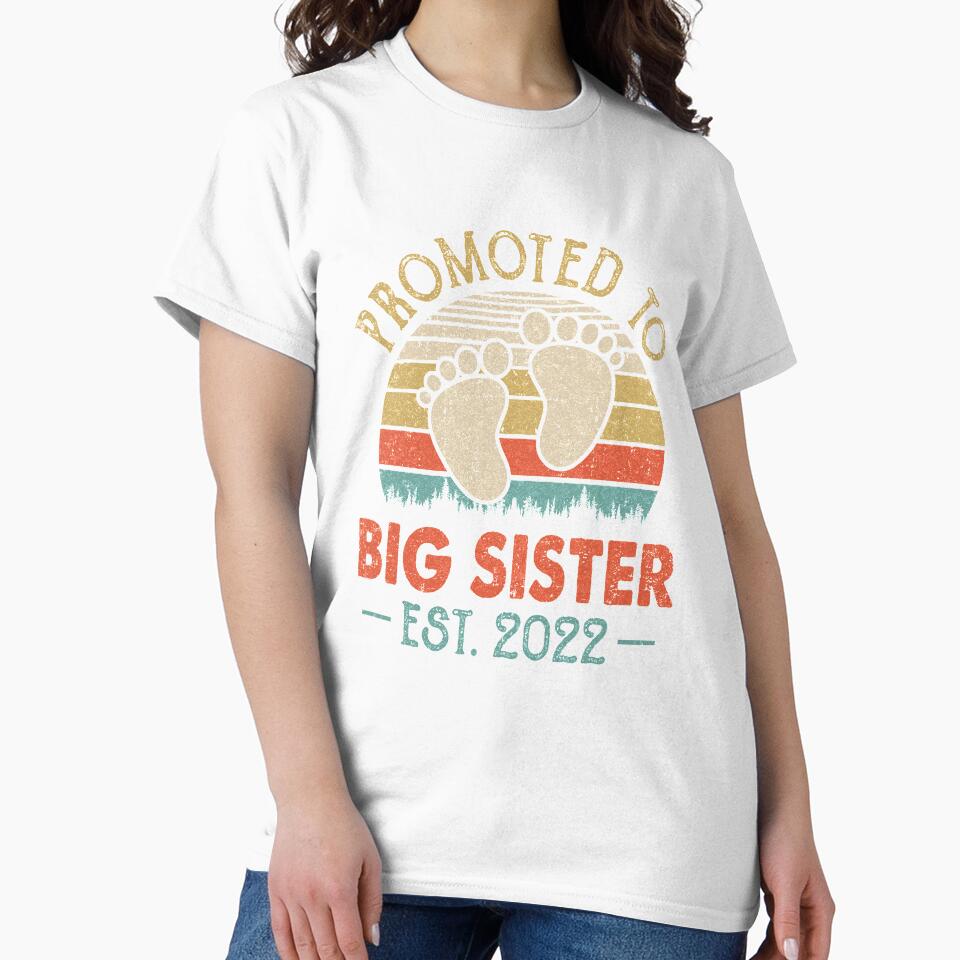 Promoted To Big Sister Est 2022 Retro Vintage Youth by TimothyCoxShop