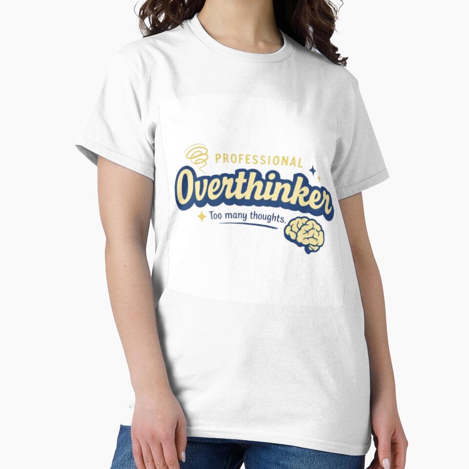 Professional Overthinker Retro Aesthetic Funny Quote T-Shirt by DRstore95